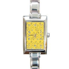 Chicken Chick Pattern Wallpaper Rectangle Italian Charm Watch by Nexatart