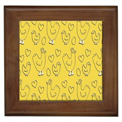 Chicken Chick Pattern Wallpaper Framed Tiles by Nexatart