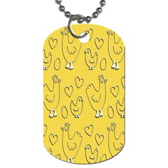 Chicken Chick Pattern Wallpaper Dog Tag (one Side)