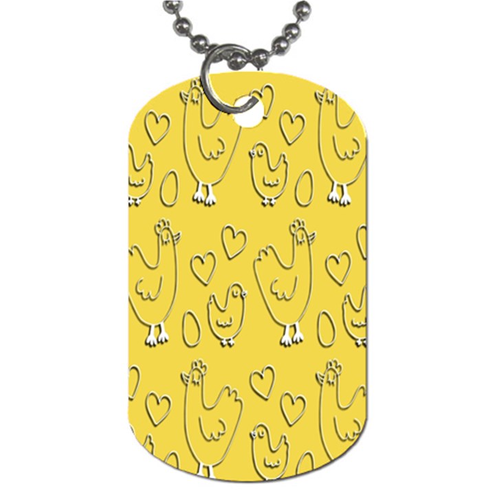 Chicken Chick Pattern Wallpaper Dog Tag (Two Sides)