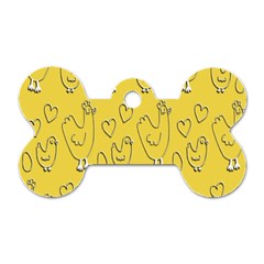 Chicken Chick Pattern Wallpaper Dog Tag Bone (one Side) by Nexatart