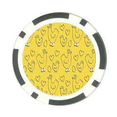 Chicken Chick Pattern Wallpaper Poker Chip Card Guard by Nexatart