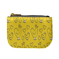 Chicken Chick Pattern Wallpaper Mini Coin Purses by Nexatart