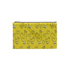 Chicken Chick Pattern Wallpaper Cosmetic Bag (small)  by Nexatart