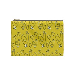 Chicken Chick Pattern Wallpaper Cosmetic Bag (medium)  by Nexatart