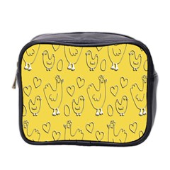 Chicken Chick Pattern Wallpaper Mini Toiletries Bag 2-side by Nexatart