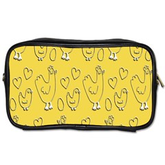 Chicken Chick Pattern Wallpaper Toiletries Bags 2-side by Nexatart