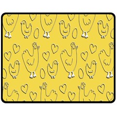 Chicken Chick Pattern Wallpaper Fleece Blanket (medium)  by Nexatart