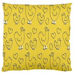 Chicken Chick Pattern Wallpaper Large Cushion Case (one Side) by Nexatart