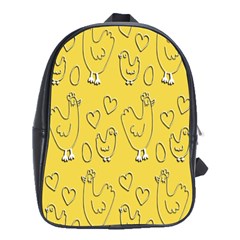 Chicken Chick Pattern Wallpaper School Bag (xl) by Nexatart