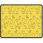 Chicken Chick Pattern Wallpaper Double Sided Fleece Blanket (Medium)  58.8 x47.4  Blanket Front