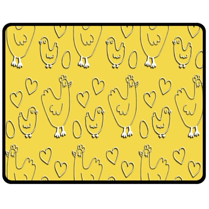 Chicken Chick Pattern Wallpaper Double Sided Fleece Blanket (Medium) 