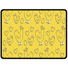 Chicken Chick Pattern Wallpaper Double Sided Fleece Blanket (large)  by Nexatart