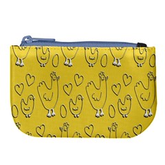 Chicken Chick Pattern Wallpaper Large Coin Purse by Nexatart