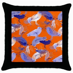 Seagull Gulls Coastal Bird Bird Throw Pillow Case (black) by Nexatart