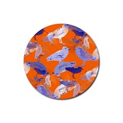 Seagull Gulls Coastal Bird Bird Rubber Coaster (round)  by Nexatart