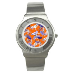 Seagull Gulls Coastal Bird Bird Stainless Steel Watch by Nexatart