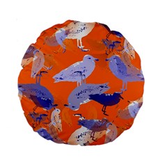 Seagull Gulls Coastal Bird Bird Standard 15  Premium Round Cushions by Nexatart