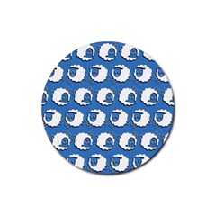 Sheep Pattern Wallpaper Vector Rubber Coaster (round)  by Nexatart