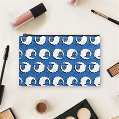 Sheep Pattern Wallpaper Vector Cosmetic Bag (medium)  by Nexatart