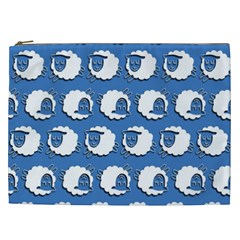 Sheep Pattern Wallpaper Vector Cosmetic Bag (xxl)  by Nexatart