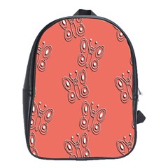 Butterfly Pink Pattern Wallpaper School Bag (xl) by Nexatart