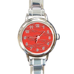 Crocodile Alligator Pattern Round Italian Charm Watch by Nexatart