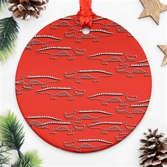 Crocodile Alligator Pattern Ornament (round) by Nexatart