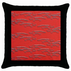 Crocodile Alligator Pattern Throw Pillow Case (black) by Nexatart