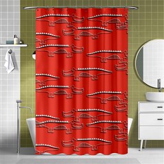 Crocodile Alligator Pattern Shower Curtain 48  X 72  (small)  by Nexatart