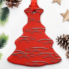 Crocodile Alligator Pattern Ornament (christmas Tree)  by Nexatart