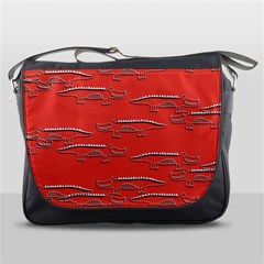 Crocodile Alligator Pattern Messenger Bags by Nexatart