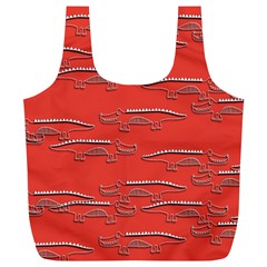 Crocodile Alligator Pattern Full Print Recycle Bags (l)  by Nexatart