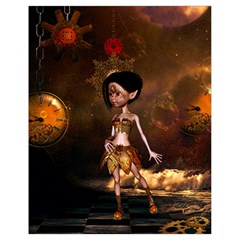 Steampunk, Cute Little Steampunk Girl In The Night With Clocks Drawstring Bag (small) by FantasyWorld7