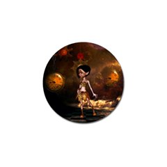 Steampunk, Cute Little Steampunk Girl In The Night With Clocks Golf Ball Marker (10 Pack) by FantasyWorld7