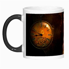 Steampunk, Cute Little Steampunk Girl In The Night With Clocks Morph Mugs by FantasyWorld7