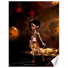 Steampunk, Cute Little Steampunk Girl In The Night With Clocks Canvas 18  X 24   by FantasyWorld7