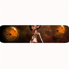 Steampunk, Cute Little Steampunk Girl In The Night With Clocks Large Bar Mats by FantasyWorld7