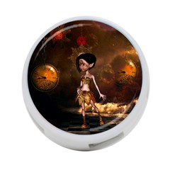 Steampunk, Cute Little Steampunk Girl In The Night With Clocks 4-port Usb Hub (one Side) by FantasyWorld7