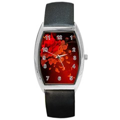 Cherry Blossom, Red Colors Barrel Style Metal Watch by FantasyWorld7