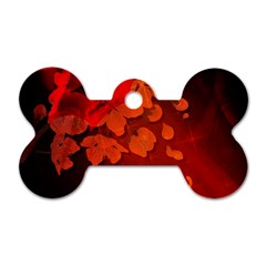 Cherry Blossom, Red Colors Dog Tag Bone (one Side) by FantasyWorld7