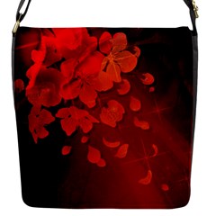 Cherry Blossom, Red Colors Flap Messenger Bag (s) by FantasyWorld7