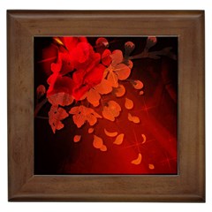 Cherry Blossom, Red Colors Framed Tiles by FantasyWorld7