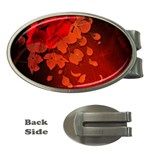 Cherry Blossom, Red Colors Money Clips (Oval)  Front