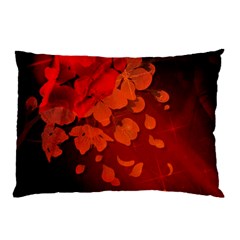 Cherry Blossom, Red Colors Pillow Case by FantasyWorld7