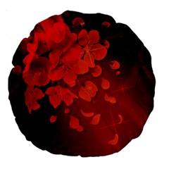 Cherry Blossom, Red Colors Large 18  Premium Round Cushions by FantasyWorld7