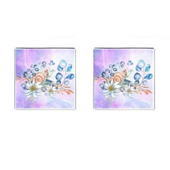 Snail And Waterlily, Watercolor Cufflinks (square) by FantasyWorld7