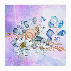 Snail And Waterlily, Watercolor Medium Glasses Cloth (2-side) by FantasyWorld7