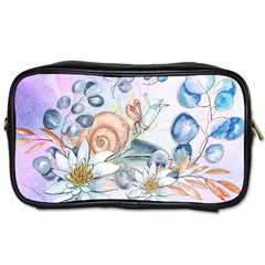 Snail And Waterlily, Watercolor Toiletries Bags by FantasyWorld7