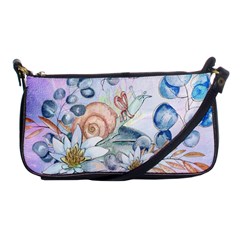 Snail And Waterlily, Watercolor Shoulder Clutch Bags by FantasyWorld7